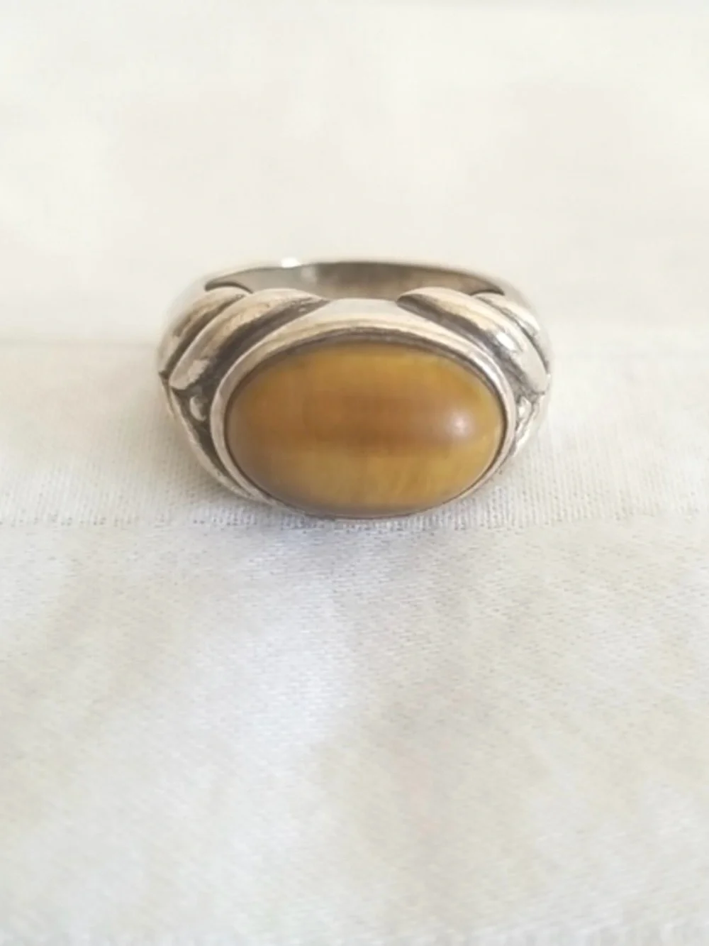 Vintage Sterling Silver Tiger Eye Ring | Size 6